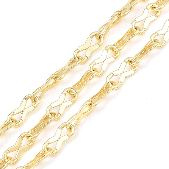 Латунные цепочки, бесконечность, без кадмия и без свинца, стойки покрытие, долговечный, пайки, с катушкой