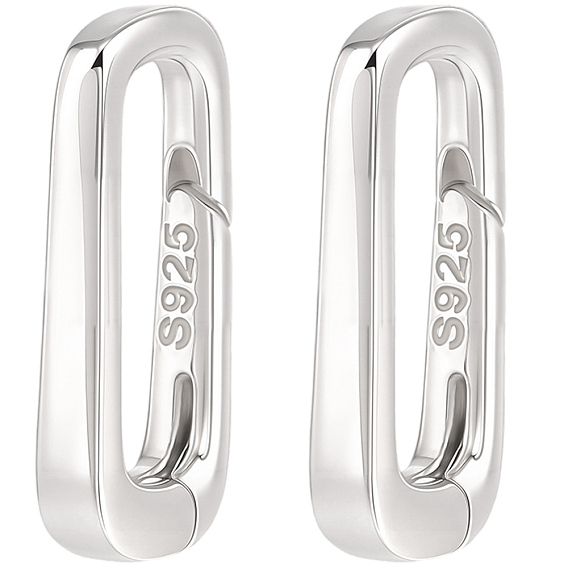 925 Кольца для пружинных замшевых заклепок из стерлингового серебра с двусторонней салфеткой для полировки серебра, овальные