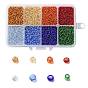 FGB 200G 8 Colors 12/0 Grade A Round Glass Seed Beads, Silver Lined