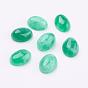 Natural Flower Jade Cabochons, Oval, Dyed
