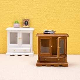 Wooden Bookcase Miniature Ornaments, Micro Landscape Dollhouse Accessories, Pretending Prop Decorations