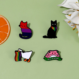 Black Cat with Flag Brooch: Cute and Versatile Animal-inspired Accessory