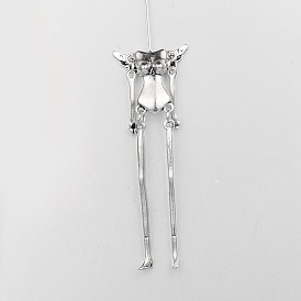 Скелет человеческого тела из сплава в тибетском стиле для изготовления кукол своими руками, без кадмия и без свинца, 115x26x7 mmpin: 45 мм длиной, толщиной 0.8 мм 