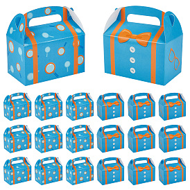18Pcs 2 Styles Printed Portable Paper Candy Gift Tote Boxes, Rectangle