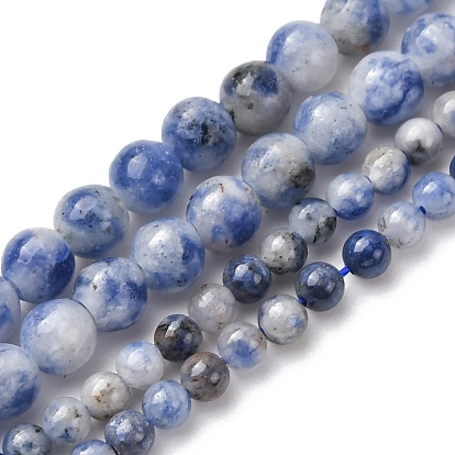 Натуральное синее пятно нитки из бисера яшмы, круглые