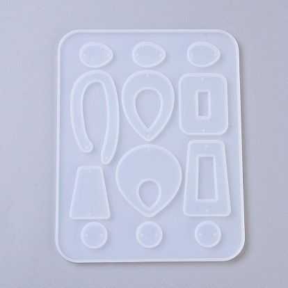 Earring Pendant Silicone Molds, Resin Casting Molds, For UV Resin, Epoxy Resin Jewelry Making, Mixed Shapes