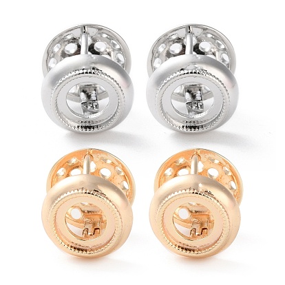 Плоские круглые серьги-кольца из латуни с покрытием стойки, долговечный