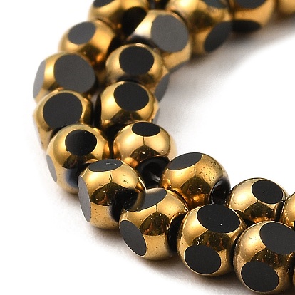 Faceted Electroplate Glass Beads Strands, Golden Plated, Round