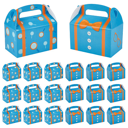 18Pcs 2 Styles Printed Portable Paper Candy Gift Tote Boxes, Rectangle