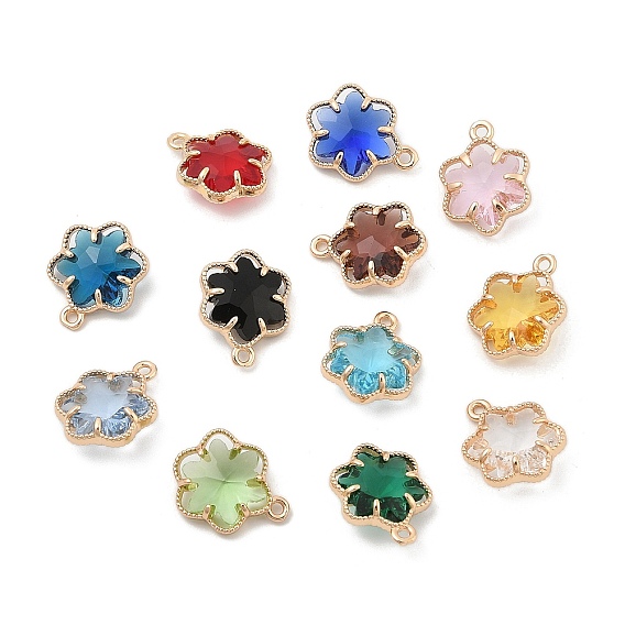 Стеклянные подвески, с латунной фурнитурой , золотой свет, цветок