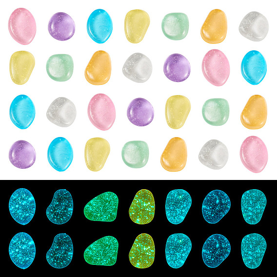 100 шт. светящиеся прозрачные кабошоны из смолы, самородки