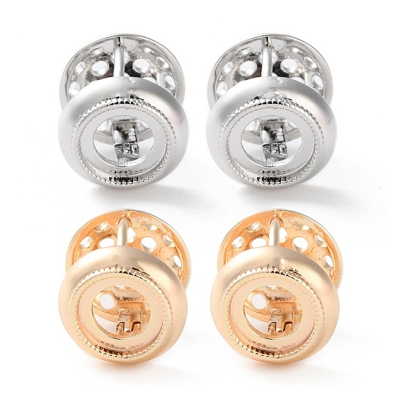 Плоские круглые серьги-кольца из латуни с покрытием стойки, долговечный