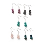 Natural Gemstone Calabash Dangle Earrings with 925 Sterling Silver Pin for Women