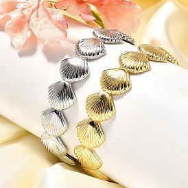 Brass Cuff Bangles for Women, Shell Shape