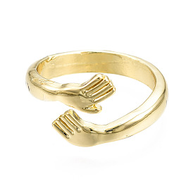 Rack Plating Alloy Cuff Rings, Open Rings, Cadmium Free & Lead Free, Hug