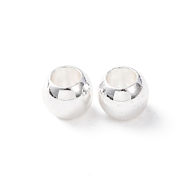 Латуни европейского бисера, бусины с большим отверстием, стойки покрытие, долговечный, без кадмия и без свинца, круглые