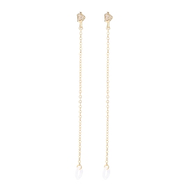Creative Heart Cubic Zirconia Earring Strap, Brass Cuff Earring with Long Tassel, Bluetooth Headset Anti-lost Earrings