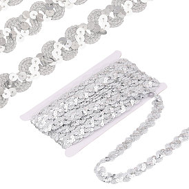 Полиэстер с пайетками, волнистая бахрома, лента, Волнообразная лента для аксессуаров одежды