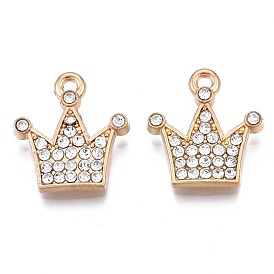 Alloy Pendants, with Crystal Rhinestone, Cadmium Free & Nickel Free & Lead Free, Crown Charms