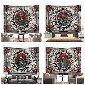 Evil Eye Polyester Wall Hanging Tapestry, for Bedroom Living Room Decoration, Rectangle