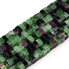 Natural Ruby in Zoisite Beads Strands, Square