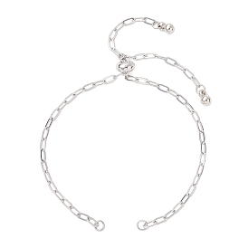 2.5мм 304 изготовление браслета-слайдера из нержавеющей стали со скрепками, с латунной бисера