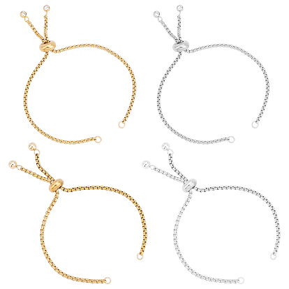 Verstellbare 304 Edelstahl Slider Armband / Bolo Armbänder machen, mit Box-Ketten