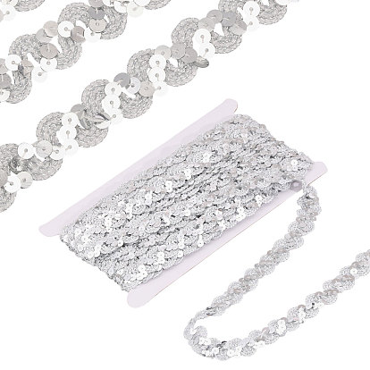 Полиэстер с пайетками, волнистая бахрома, лента, Волнообразная лента для аксессуаров одежды