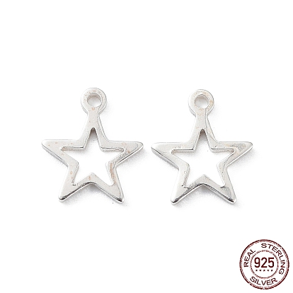 925 Sterling Silver Chain Extender Drops, Extender Chain Tabs, Hollow Star