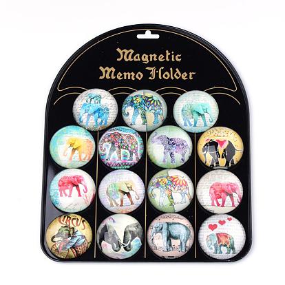 Магниты на холодильник, плоские круглые с рисунком животных