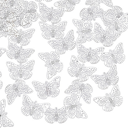 80шт. железные полые подвески-бабочки