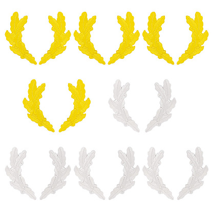 8 пары 2 цвета полиэстеровые нитки для вышивания при помощи утюга/пришивания заплаток, аппликации из ткани. перо