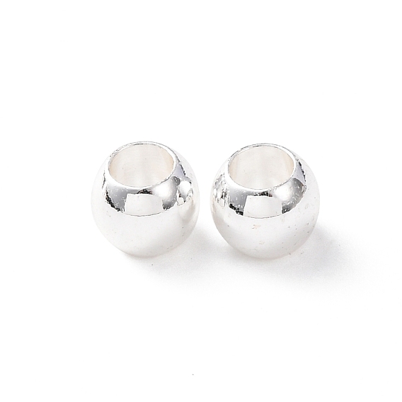 Латуни европейского бисера, бусины с большим отверстием, стойки покрытие, долговечный, без кадмия и без свинца, круглые