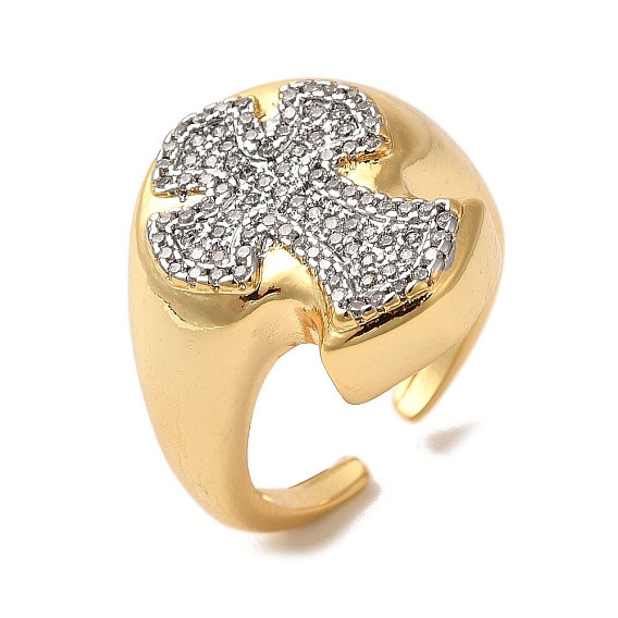 Манжеты из латуни с микро паве кубический цирконий для женщин, долговечный, без кадмия и без свинца, крестик