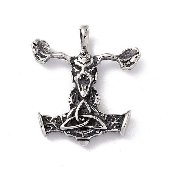 304 Handpolieranhänger aus Edelstahl, Thor's hammer