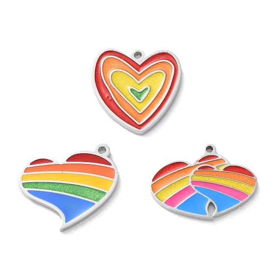 304 прелести нержавеющей стали, с эмалью, шарма сердца