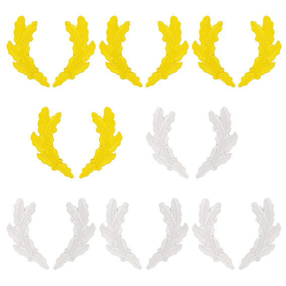 8 пары 2 цвета полиэстеровые нитки для вышивания при помощи утюга/пришивания заплаток, аппликации из ткани. перо