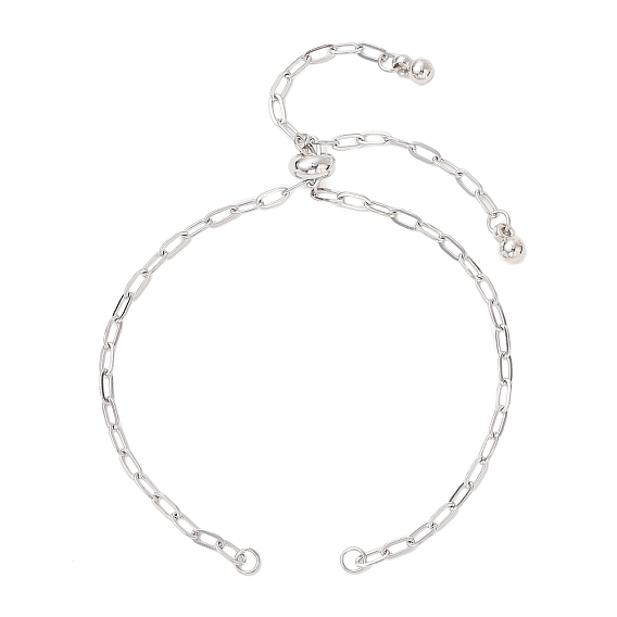 2.5мм 304 изготовление браслета-слайдера из нержавеющей стали со скрепками, с латунной бисера