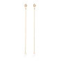Creative Heart Cubic Zirconia Earring Strap, Brass Cuff Earring with Long Tassel, Bluetooth Headset Anti-lost Earrings