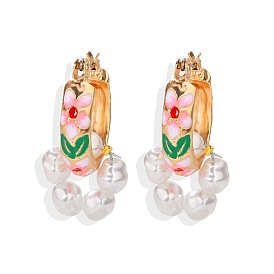 Multi-Element Alloy Printed Beaded Earrings for Women - Creative and Versatile Fashion Accessories