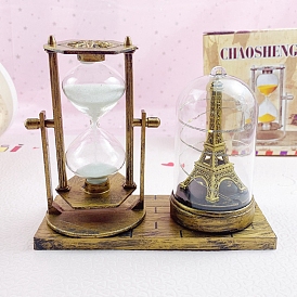 Retro Plastic Tower Hourglass Ornaments, Glow Star Lights Hourglass Timers, for Office Desk Home Decor