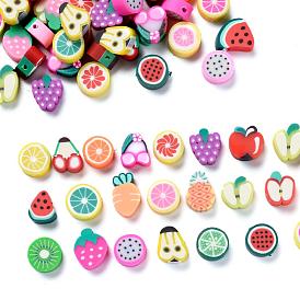 100 pcs perles à thème de fruits en pâte polymère faites à la main