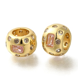 Латунные микро проложить кубического циркония бусы, без свинца и без кадмия, долговечный