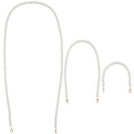 3 шт. 3 стили пластиковые цепочки для сумок с круглыми бусинами, имитирующими жемчуг, с застежками золотой тон сплава, аксессуары для изготовления кошельков