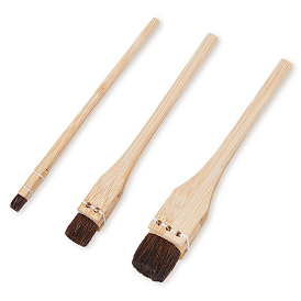 3 piezas 3 estilos de pinceles para pintar pieles, con mangos de madera