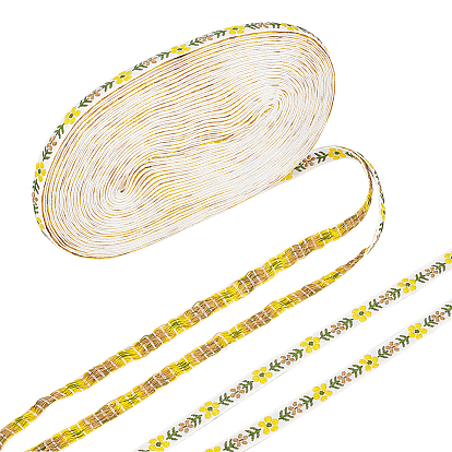 Полиэстеровая жаккардовая лента с цветами, аксессуары для одежды