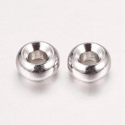 Real Platinum Plated Brass Spacer Beads, Nickel Free, Flat Round