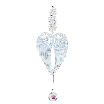Акриловые подвесные украшения на крыльях, круглые стеклянные подвески-ловцы солнца для садовых уличных украшений