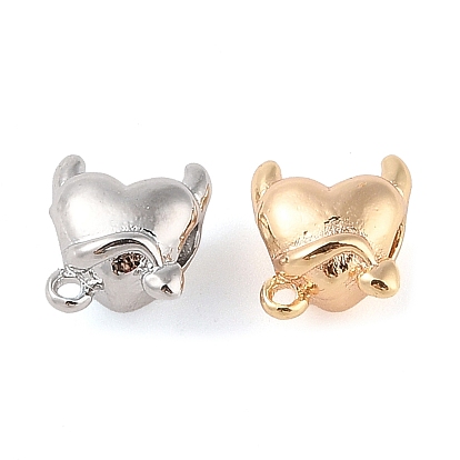 Brass Pendants, Cadmium Free & Nickel Free & Lead Free, Heart