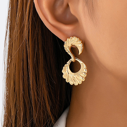 Серьги из сплава, текстурированный веер